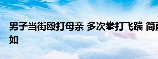 男子当街殴打母亲 多次拳打飞踹 简直禽兽不如