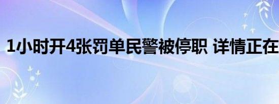 1小时开4张罚单民警被停职 详情正在调查中