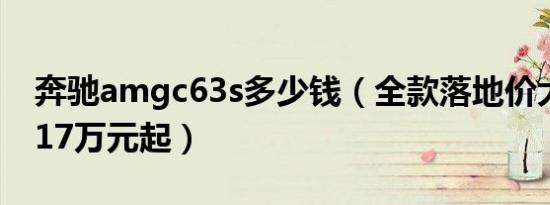 奔驰amgc63s多少钱（全款落地价大概115.17万元起）