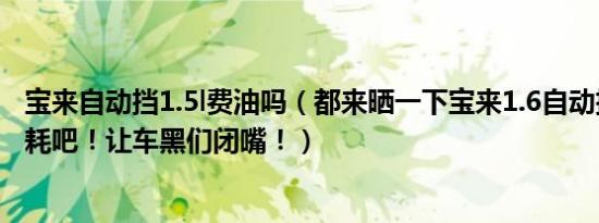 宝来自动挡1.5l费油吗（都来晒一下宝来1.6自动挡的真实油耗吧！让车黑们闭嘴！）