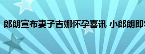 郎朗宣布妻子吉娜怀孕喜讯 小郎朗即将诞生