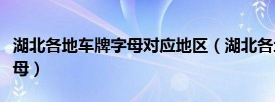 湖北各地车牌字母对应地区（湖北各地车牌字母）
