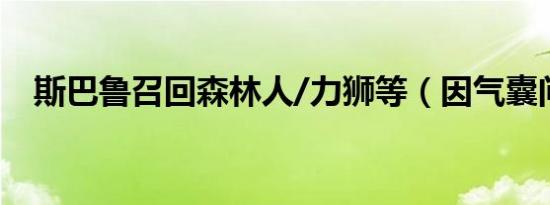 斯巴鲁召回森林人/力狮等（因气囊问题）