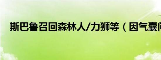 斯巴鲁召回森林人/力狮等（因气囊问题）