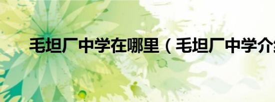 毛坦厂中学在哪里（毛坦厂中学介绍）