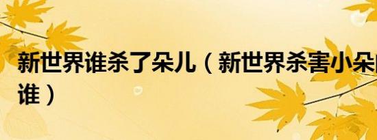新世界谁杀了朵儿（新世界杀害小朵的凶手是谁）