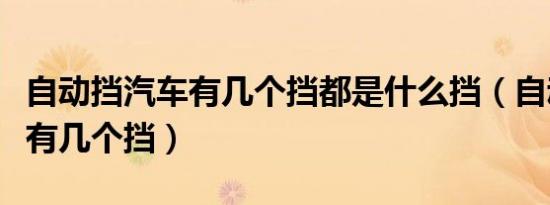 自动挡汽车有几个挡都是什么挡（自动挡汽车有几个挡）