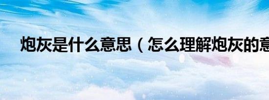 炮灰是什么意思（怎么理解炮灰的意思）