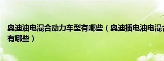 奥迪油电混合动力车型有哪些（奥迪插电油电混合动力汽车有哪些）