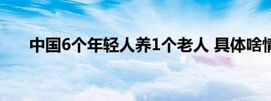 中国6个年轻人养1个老人 具体啥情况