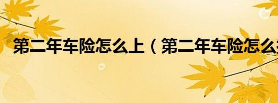 第二年车险怎么上（第二年车险怎么打折）