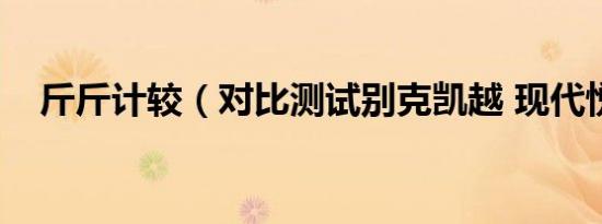 斤斤计较（对比测试别克凯越 现代悦动）