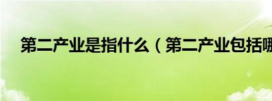 第二产业是指什么（第二产业包括哪些）