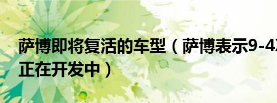 萨博即将复活的车型（萨博表示9-4X跨界车正在开发中）