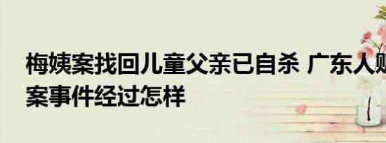 梅姨案找回儿童父亲已自杀 广东人贩子梅姨案事件经过怎样