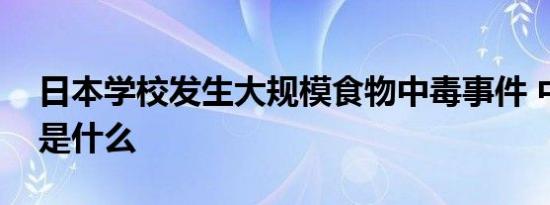 日本学校发生大规模食物中毒事件 中毒原因是什么