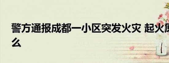 警方通报成都一小区突发火灾 起火原因是什么