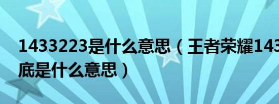 1433223是什么意思（王者荣耀1433223到底是什么意思）