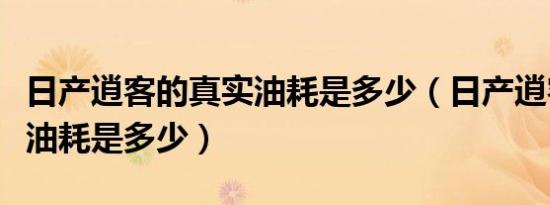 日产逍客的真实油耗是多少（日产逍客的市区油耗是多少）