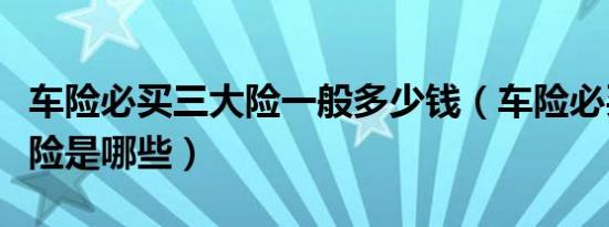 车险必买三大险一般多少钱（车险必买的四大险是哪些）