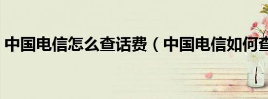 中国电信怎么查话费（中国电信如何查话费）