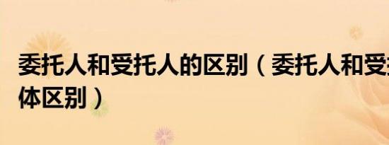 委托人和受托人的区别（委托人和受托人的具体区别）