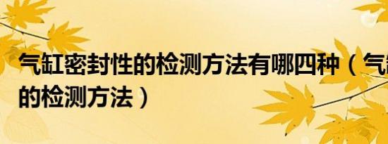 气缸密封性的检测方法有哪四种（气缸密封性的检测方法）