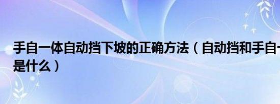 手自一体自动挡下坡的正确方法（自动挡和手自一体的区别是什么）