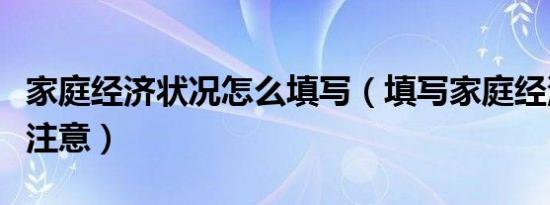 家庭经济状况怎么填写（填写家庭经济状况需注意）
