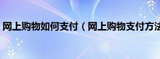网上购物如何支付（网上购物支付方法介绍）