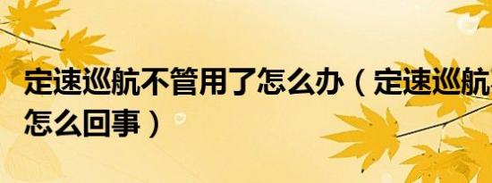 定速巡航不管用了怎么办（定速巡航不管用了怎么回事）
