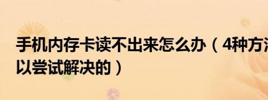 手机内存卡读不出来怎么办（4种方法都是可以尝试解决的）