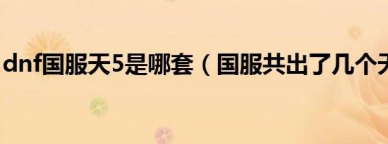 dnf国服天5是哪套（国服共出了几个天空套）