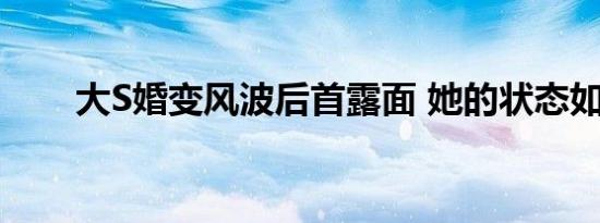 大S婚变风波后首露面 她的状态如何