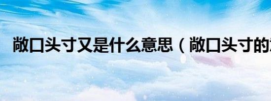 敞口头寸又是什么意思（敞口头寸的意思）