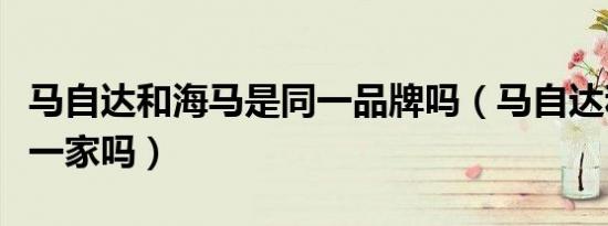 马自达和海马是同一品牌吗（马自达和海马是一家吗）