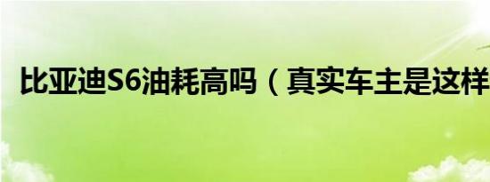 比亚迪S6油耗高吗（真实车主是这样说的）