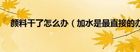 颜料干了怎么办（加水是最直接的办法）