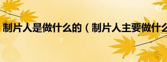 制片人是做什么的（制片人主要做什么工作）