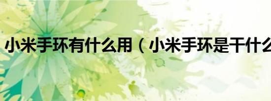 小米手环有什么用（小米手环是干什么用的）