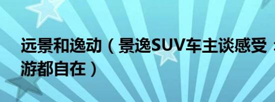 远景和逸动（景逸SUV车主谈感受：代步出游都自在）