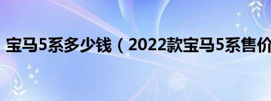 宝马5系多少钱（2022款宝马5系售价42万）