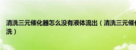清洗三元催化器怎么没有液体流出（清洗三元催化器怎么清洗）