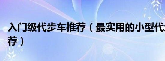 入门级代步车推荐（最实用的小型代步汽车推荐）