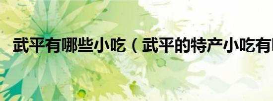 武平有哪些小吃（武平的特产小吃有哪些）