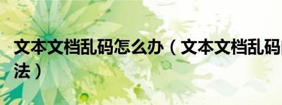 文本文档乱码怎么办（文本文档乱码的解决方法）
