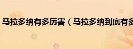 马拉多纳有多厉害（马拉多纳到底有多厉害）
