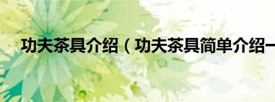 功夫茶具介绍（功夫茶具简单介绍一下）