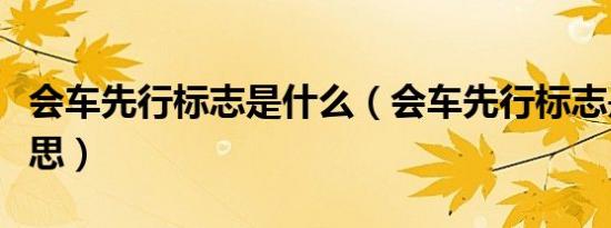会车先行标志是什么（会车先行标志是什么意思）