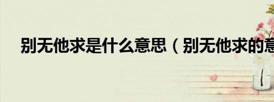 别无他求是什么意思（别无他求的意思）